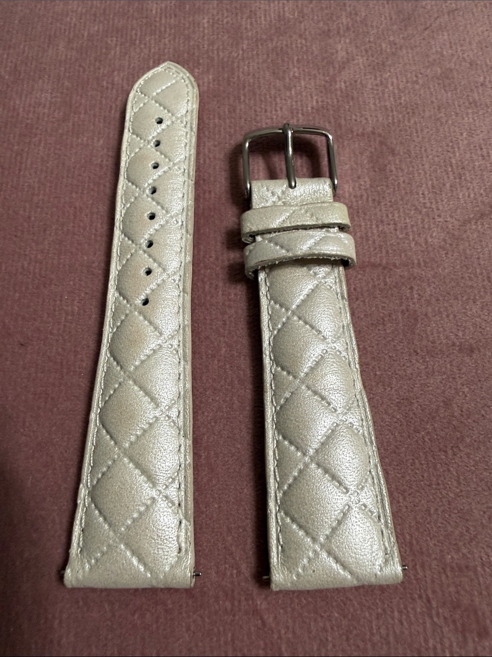 Michele Pearl Leather Strap 20mm